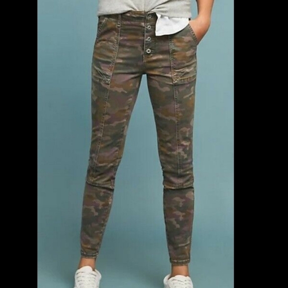 Anthropologie Denim - Anthropologie Jefferson slim button fly camo utility jeans sz 25